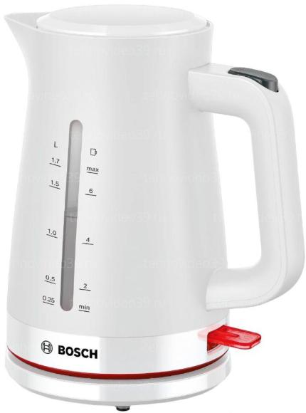 Электрический чайник Bosch TWK3M121 пластик белый купить по низкой цене в интернет-магазине ТехноВидео