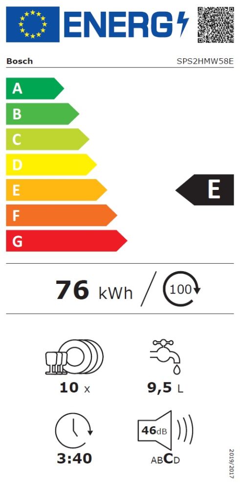 Отдельностоящая посудомоечная машина Bosch SPS2HMW58E