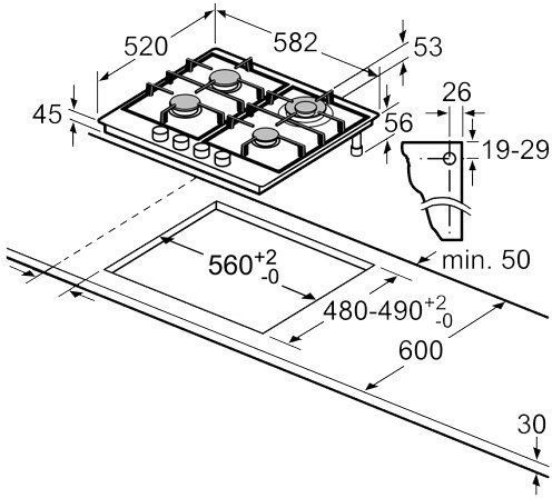 Газовая варочная поверхность Bosch PGH6B5B60