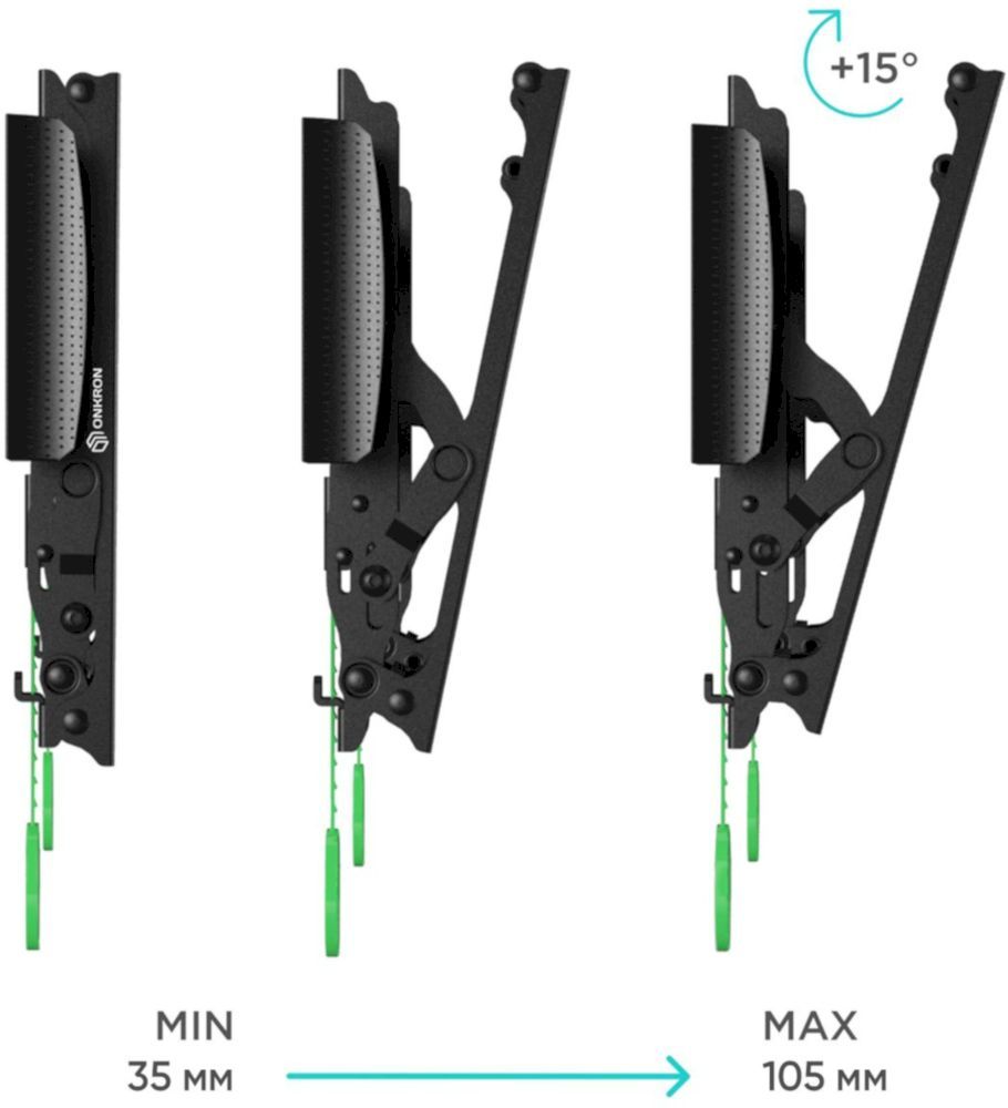Кронштейн для телевизора ONKRON TM4 чёрный, для 17"-43", наклон 15°