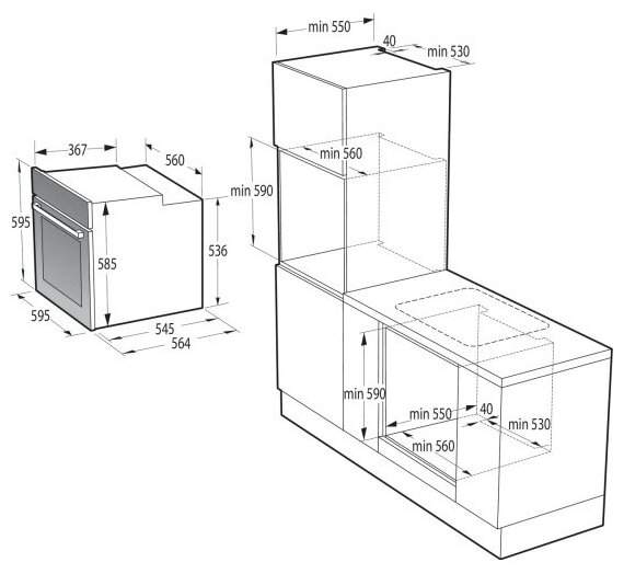 Духовой шкаф Gorenje BSA 6747A04X черный/серебристый