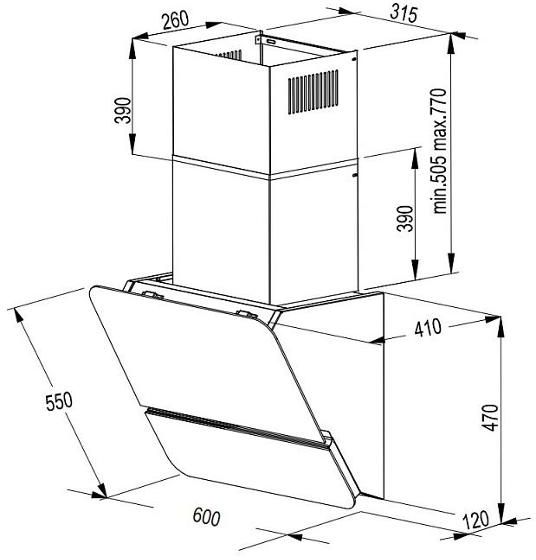 Вытяжка наклонная Korting KHC 69499 GW