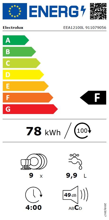 Встраиваемая посудомоечная машина Electrolux EEA 12100L Serie 300 AirDry