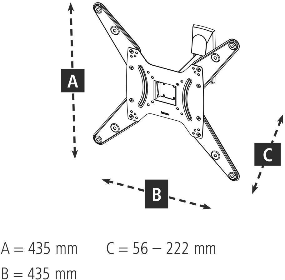 Кронштейн для телевизора HAMA 00220823 черный 32"-65"